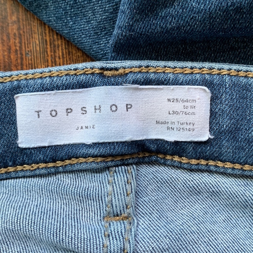Topshop Blue Jamie Skinny Jeans Size 25 - Picture 10 of 11